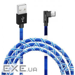 Дата кабель USB 2.0 AM to Micro 5P 1.0m White/Blue Grand-X (FM-08WB)