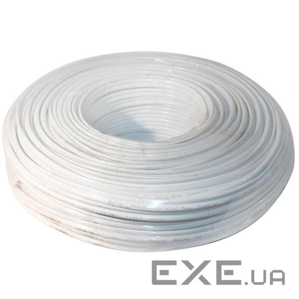 Кабель телевізійний Ritar 1,02 мм.CU, 64x0.12m CCA экран, + 2*0.5 power, бе (RT-W100-RG690+2x0.5mm)