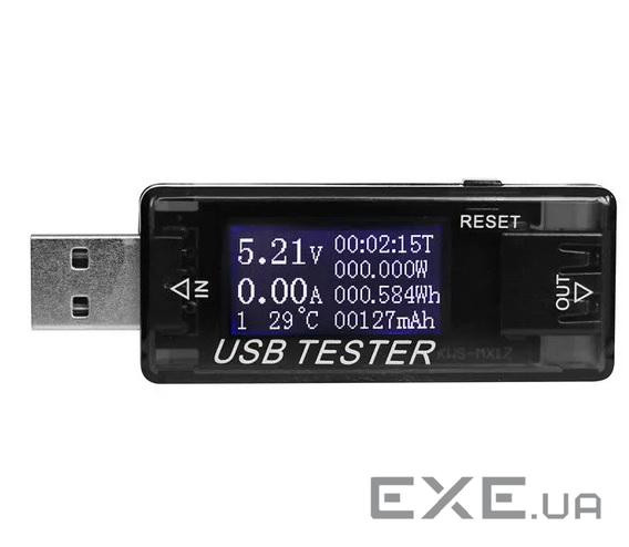 USB тестер Keweisi KWS-MX17 напруги (4-30V) та току (0-5A), Black (YT-KWS-MX17)