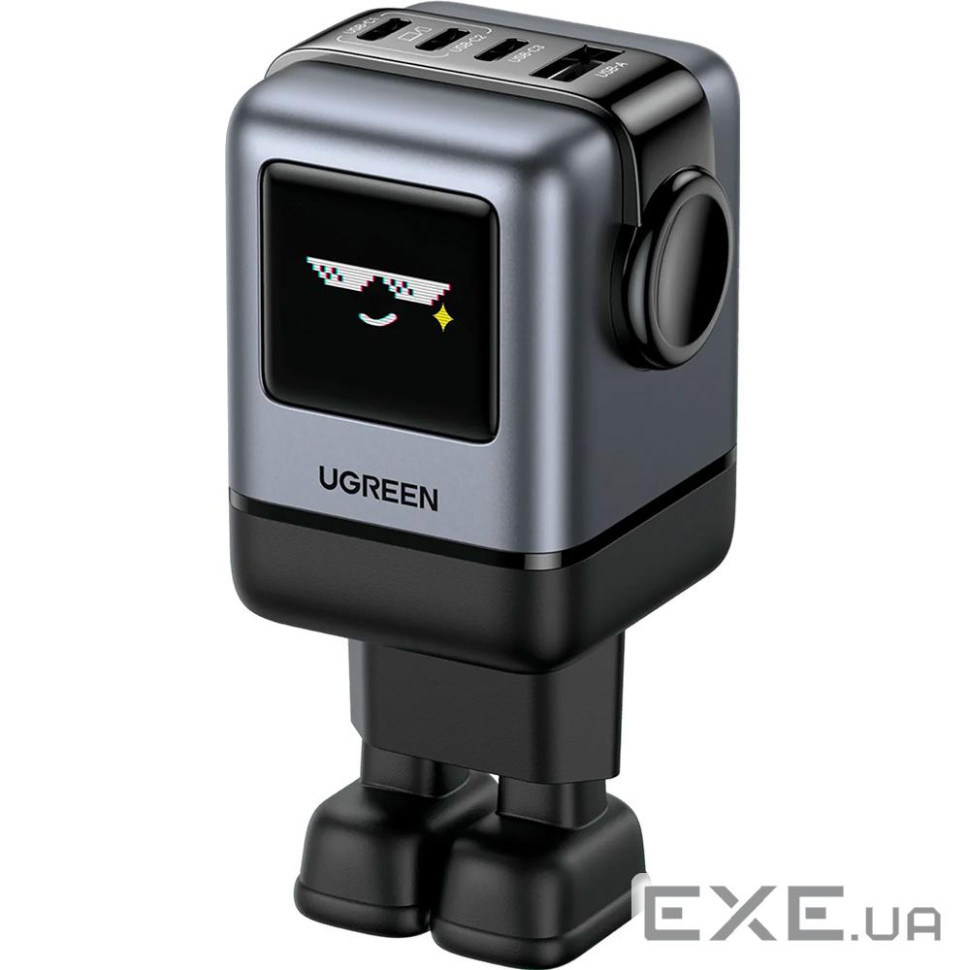 Зарядний пристрій Ugreen 1xUSB + 3xUSB-C GaN 100W Robot X688 gray (45515B)