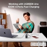 Зарядний пристрій Ugreen 1xUSB + 3xUSB-C GaN 100W Robot X688 gray (45515B)