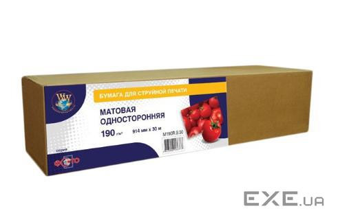 Папір WWM 36"/914мм х 30м, matte, 190г/м кв, втулка 50мм (M190R.9.30)