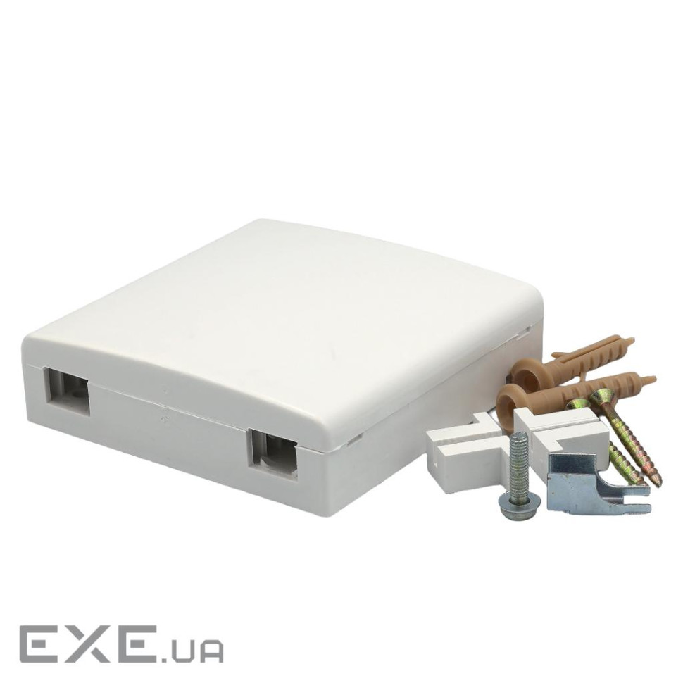 Абонентська розетка FTTH, для 2xSC simplex/ LC duplex, з кріпленням для 3мм патчкорду, (SN-FOR-02-W) , (SN-FOR-02-W)