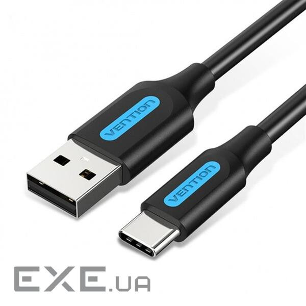 Дата кабель USB 2.0 AM to USB-C 1.5m 3A black Vention (COKBG)