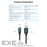 Дата кабель USB 2.0 AM to USB-C 1.5m 3A black Vention (COKBG)