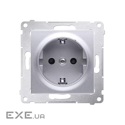 Розетка электрическая Premium SCHUKO, серебро матовое (DGSZ1Z.01/43)