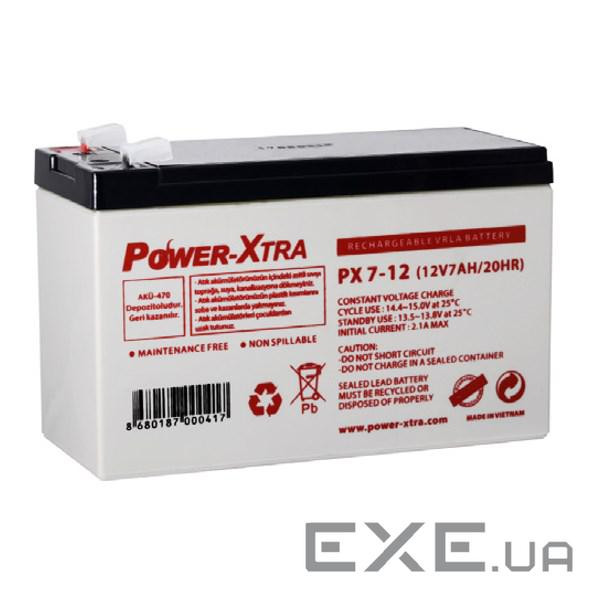 Акумуляторна батарея AGM Power-Xtra PX7-12(28W), Gray Case, 12V 7.0Ah (151 х 65 х 94 (100) ) Q5