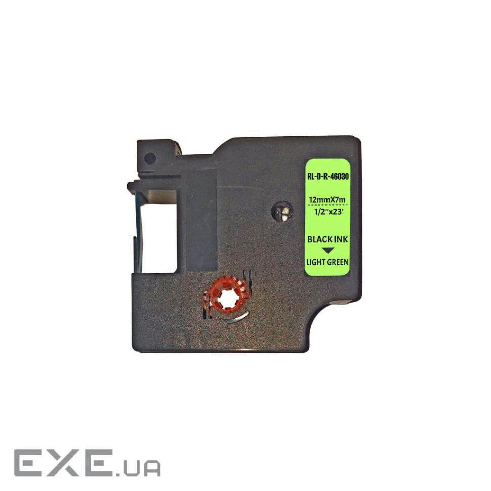 Стрічка для принтера етикеток UKRMARK RL-D-R-46030-BK/LG шовкова стрічка. для DYMO серії D1. (CD46030)