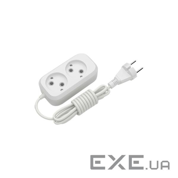 Подовжувач ELECTRUM C-ES-1782 White, 2 розетки, 2м