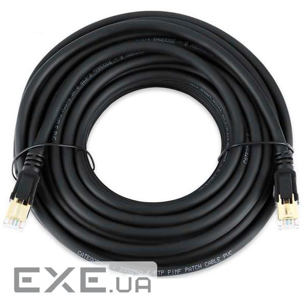 Патч-корд литий VEGGIEG, CCA, SSTP, RJ45, Cat.8, 15m, чорний (PCV-V-E809)