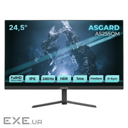 Монитор ASGARD Gaming 24.5" AS255QM IPS Black 240Hz, 1920x1080, 300 кд/м2, 1 мс, DisplayPort, 2хHDMI