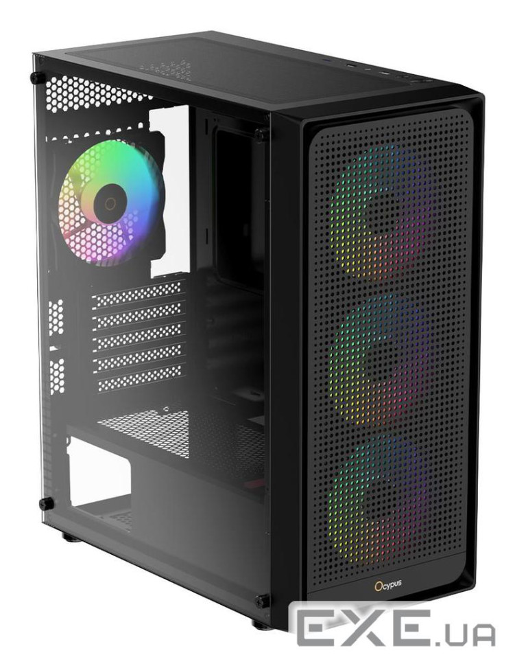 Корпус для комп"ютера MATX W/O PSU GAMMA C50 BK ARGB (GAMMA-C50-BKG400XX-GL) OCYPUS