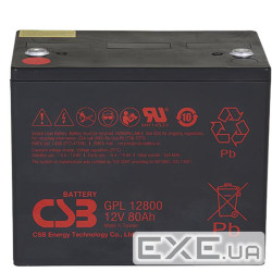 Акумуляторна батарея CSB GPL12800, 12V 80Ah (261х168х 210 (220)