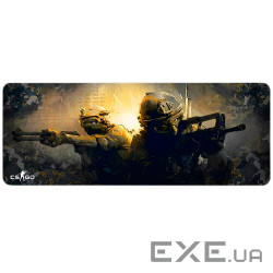 Килимок 300*700 тканинний CS Two Fighter з боковою прошивкою, товщина 2 мм, колір Black / R (CSGO25) Black / R (CSGO25)