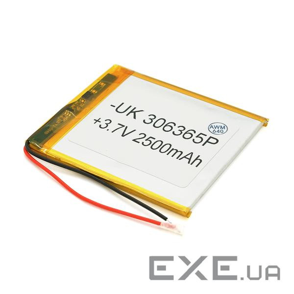 Літій-полімерний акумулятор 3*63*65mm (Li-ion 3.7В 2500мА&middot,ч) (036365) ) (036365)