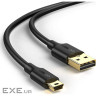 Кабель USB 2.0 AM - miniUSB (5P), 3 м, Black, Ugreen US132, 2A (10386) (10386_US132)