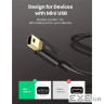 Кабель USB 2.0 AM - miniUSB (5P), 3 м, Black, Ugreen US132, 2A (10386) (10386_US132)