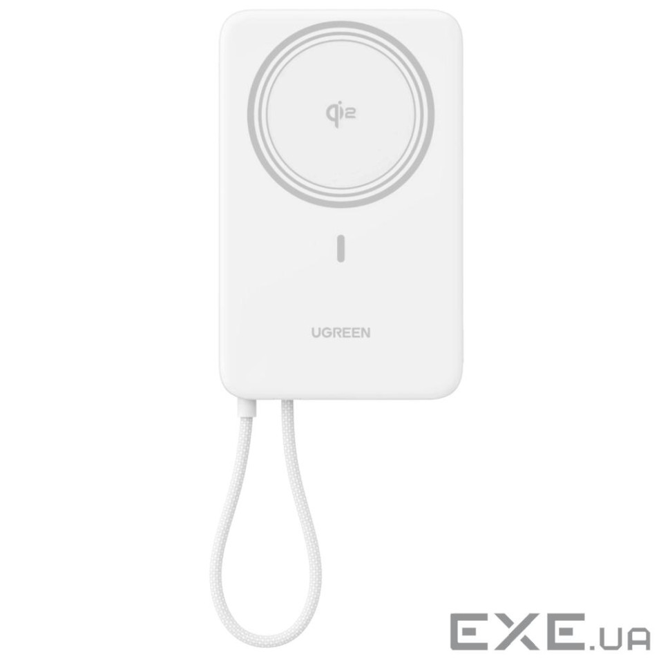 Батарея універсальна Ugreen 10000mAh 30W 1xUSB-C + 15W Magnetic Wireless + cable USB-C white (75983B