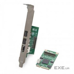 SYBA Controller card SI-MPE30018 2P FireWire 800 IEEE1394b and 400 IEEE1394 Mini PCI-Express Retail