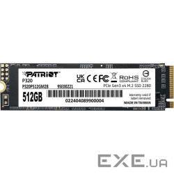 SSD диск PATRIOT P320 512GB M.2 NVMe (P320P512GM28)