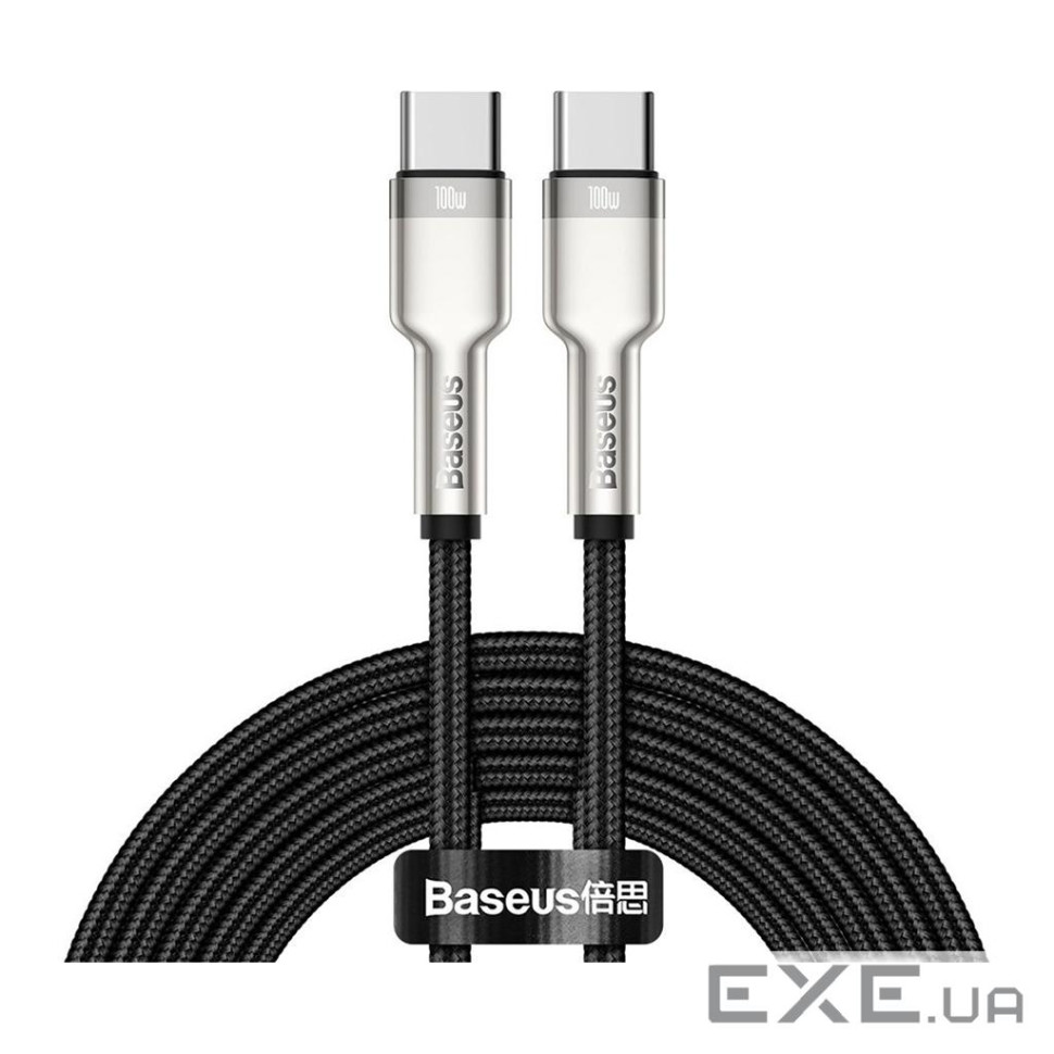 Дата кабель USB-C to USB-C 2.0m 100W metal black Baseus (CATJK-D01)