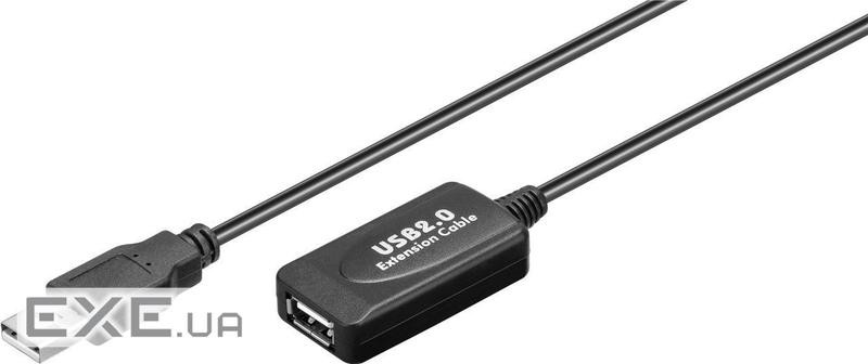 Подовжувач активний USB 2.0 A M/ F 10.0m, Active D=4.2mm каскад 2х, HQ, прозрачный (75.09.5119-25)