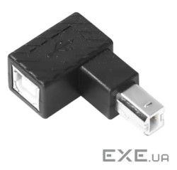 Перехідник обладнання USB2.0 B M/F,адаптер кутовий 90ёвниз DOWN,чорний (62.09.8440-1) (62.09.8440-1)