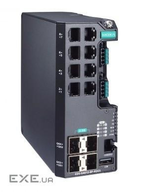 Керований комутатор Full Gigabit Ethernet, 8 портів 10/100/1000BaseT(X) (EDS-G4012-8P-4QGS-LVB-T)