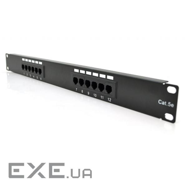 Патч-панель 19" 12хRJ-45 UTP 1U cat.5e PiPo (PP125191U)