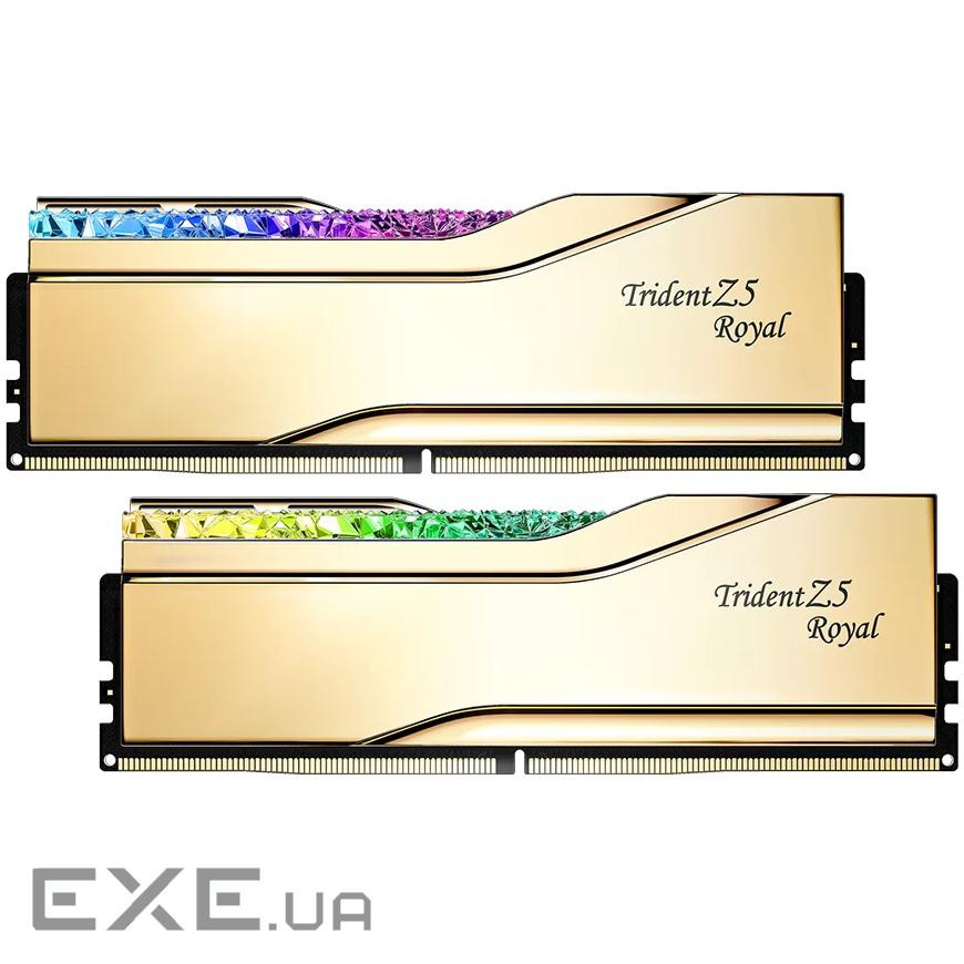 Модуль пам'яті G.SKILL Trident Z5 Royal DDR5 6000MHz 32GB Kit 2x16GB Gold (F5-6000J2836G16GX2-TR5G)