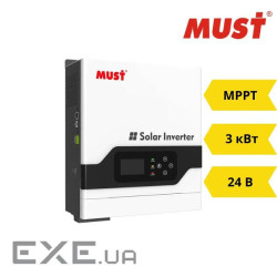 Інвертор автономний Must PV18-3224 VPM II 3kW, 24V, 60A MPPT, Voc 145V, AC charger 60A, USB, RS485, Must PV18-3224 VPM I