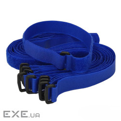 Кабельний хомут на липучці (Velcro) з пластиковим кільцем, 400x20 мм, 10 шт, си (RTH-2040BLZ(10)-E5) (RTH-2040BLZ(10)-E5