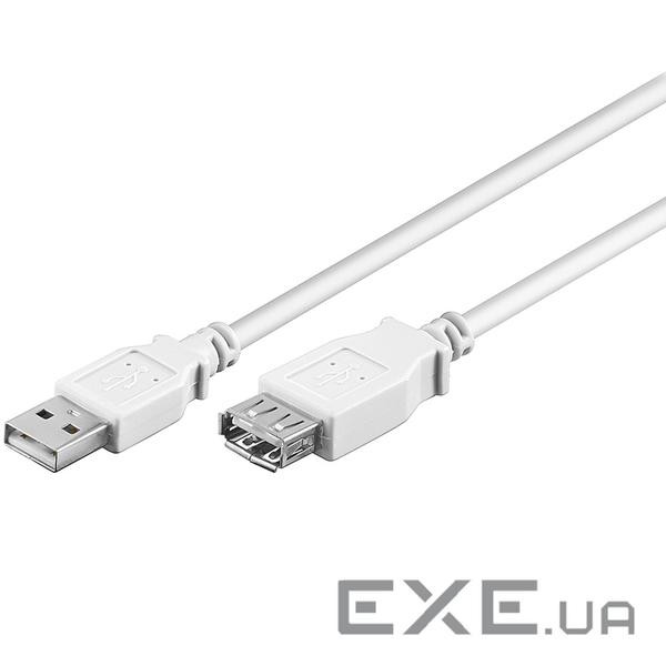 Кабель пристроїв-подовжувач USB2.0 A M/F 1.8m,AWG24+28 2xShielded D=4.0mm Cu,білий (75.09.6198-1) (75.09.6198-1)