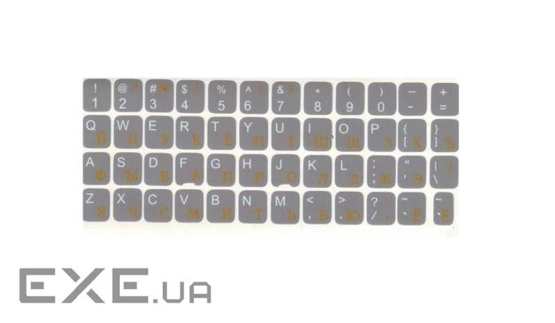 Наклейки на клавіатуру TDB 132180 непрозорі 68 клавіш темно-сірі