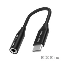 Перехідник USB-C M to 3.5mm F 0.1m DAC black Vention (BIHBA)