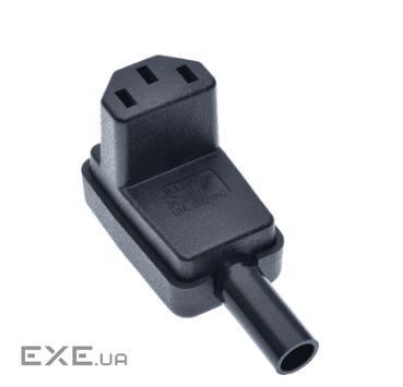 Гніздо FreeEnd-IEC(C13),10A 90ё вниз кутовий конектор,чорний (62.09.8198-1) (62.09.8198-1)