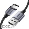 Дата кабель USB 2.0 AM to USB-C 1.0m US288 Aluminum Braid Black Ugreen (60126)