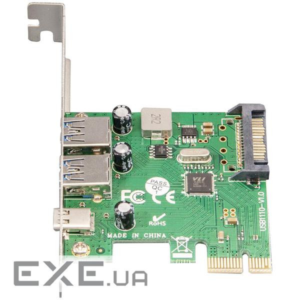 Контролер Frime NEC720202 (ECF-PCIEtoUSB007.LP) PCI-E-2xUSB3.0+USB3.0 Type-C