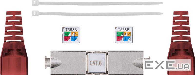 Перехідник мережевий RJ45 STP6,зєднувач розриву конектор ToolLe,чорний (75.07.9577-1) (75.07.9577-1)