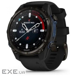 Смарт-годинник Garmin Descent Mk3i, 43mm, Crbn Gry DLC Ti/Blk, Dive Computer, GPS дай (010-02753-11)