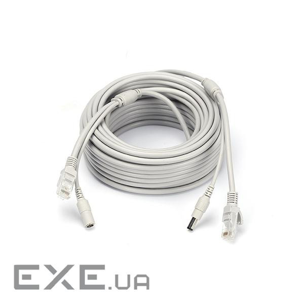 Патчкорд комбінований по кручений парі RJ-45+DC 5m, сірий , Q50