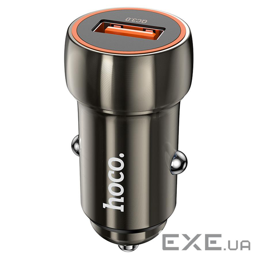 АЗУ 12-24V HOCO Z46, 1xUSB 3.0, 18W, Black, Box (HOCO Z46 / B)