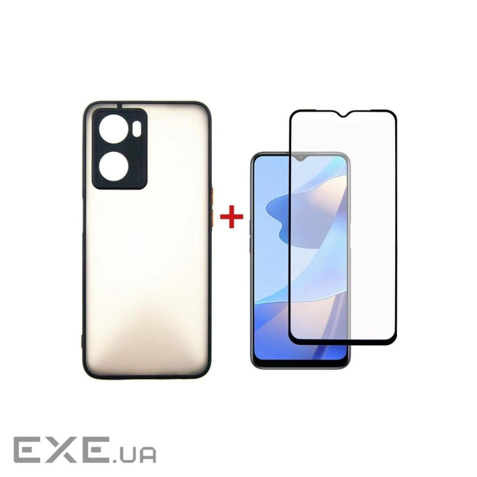 Чохол до мобільного телефона Dengos Kit for OPPO A57s case + glass (Black) (DG-KM-35)