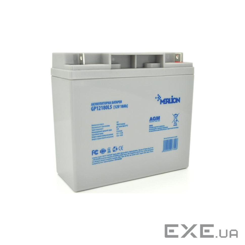 Акумуляторна батарея MERLION AGM GP12180L5 12 V 18 Ah ( 180 x 78 x 165 ) Q4