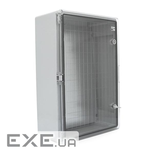 Бокс міцний з ABS пластику з монтажною панеллю 600х400х200, з прозорими дверцятами, IP65 (111521) , IP65 (111521)