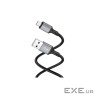 Дата кабель USB 2.0 AM to Micro 5P 1.0m silicone black BOROFONE (6974443386387)