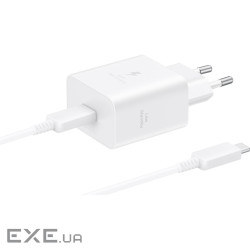 Зарядний пристрій Samsung USB-C 45W + cable USB-C to USB-C white (EP-T4511XWEGEU)
