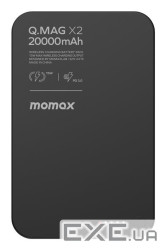 Портативний зарядний пристрій WRL 20000MAH Q.MAG X2 BLACK IP133D MOMAX