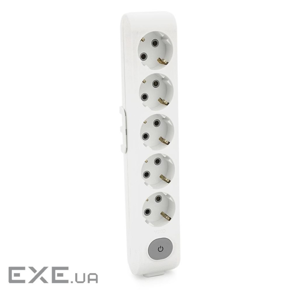 Колодка VIKO Multi-Let 5 гнізда, із заземленням, з вимикачем, біла (90118500)