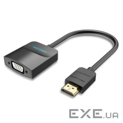 Перехідник HDMI M to VGA F + Micro USB F + 3.5mm F 0.15m black Vention (42161)
